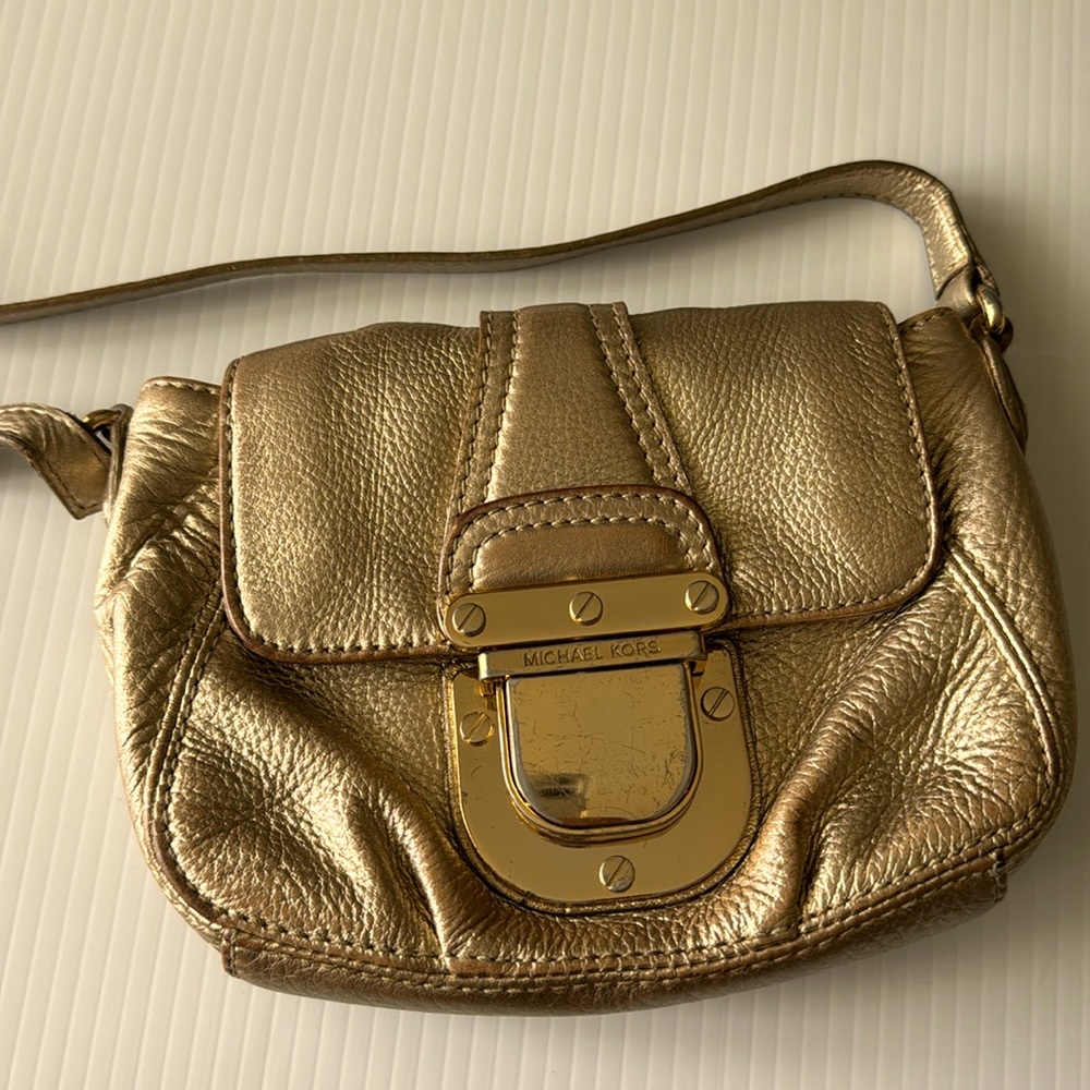 Michael Kors crossbody mini gold bag
